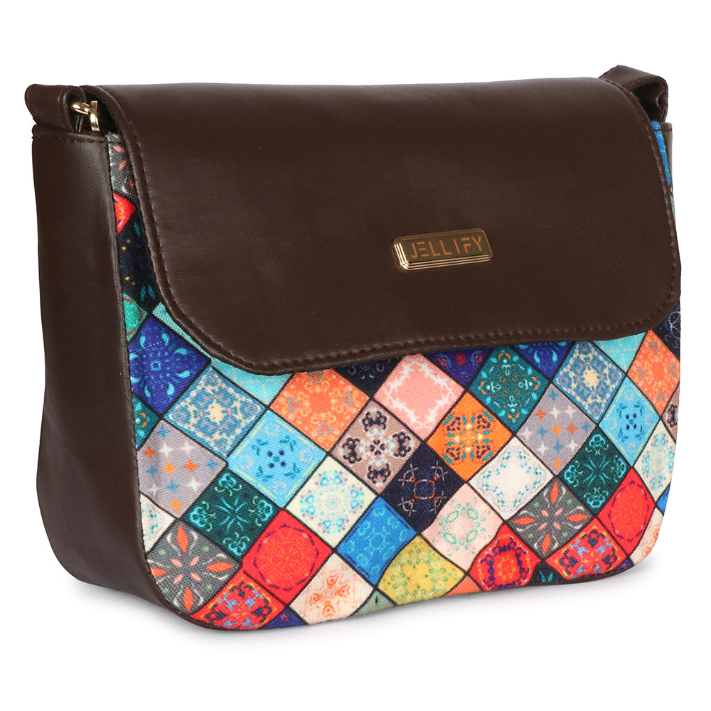 Multi Mandala Print Sling Bag