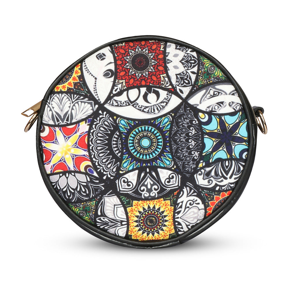 Multi Circle Print Sling Bag