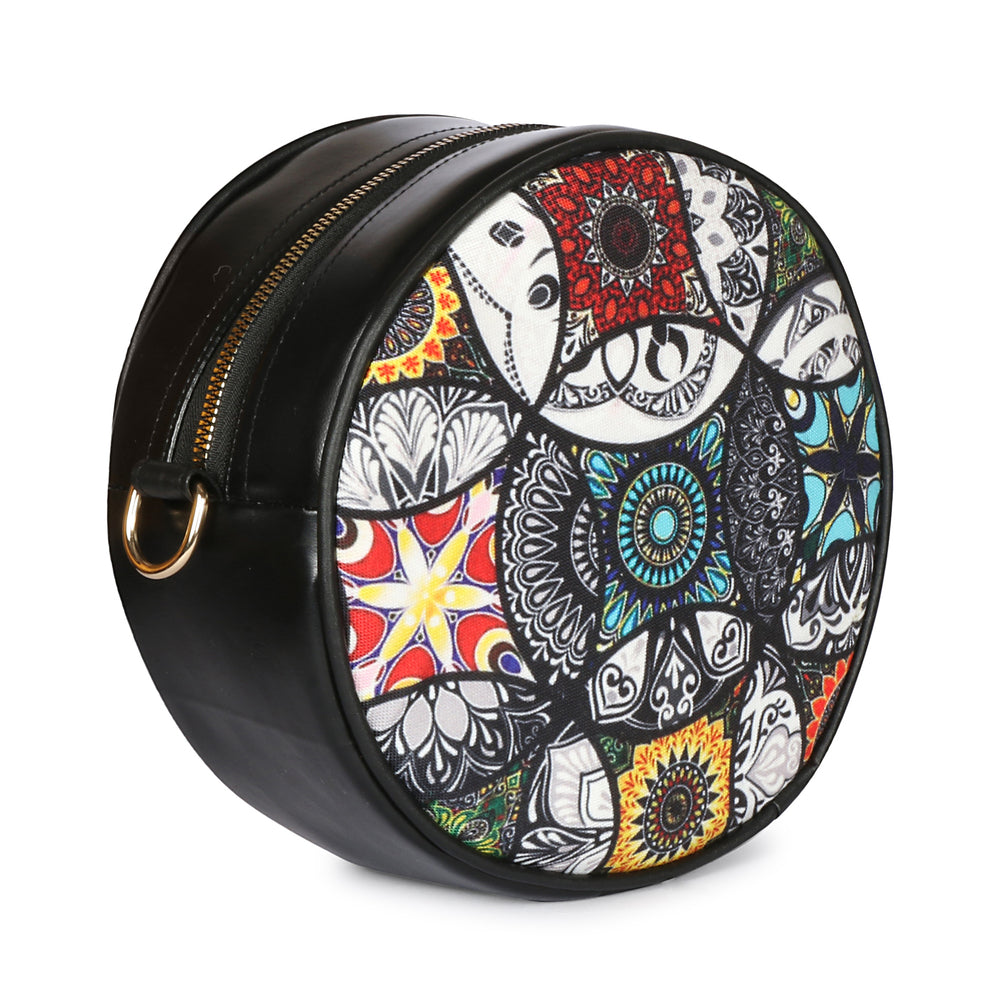 Multi Circle Print Sling Bag