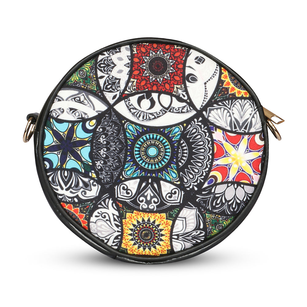 Multi Circle Print Sling Bag