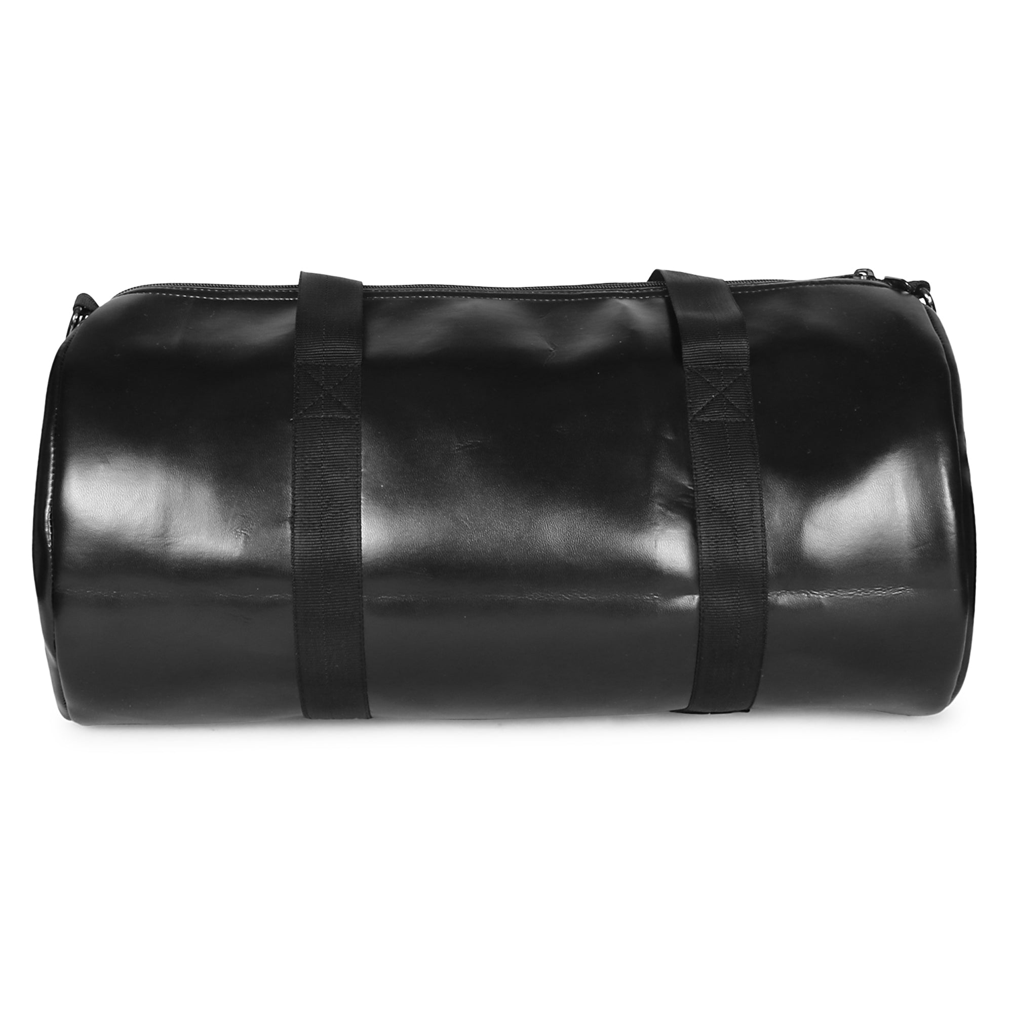 Black Leather Gym Bag for Men & Women