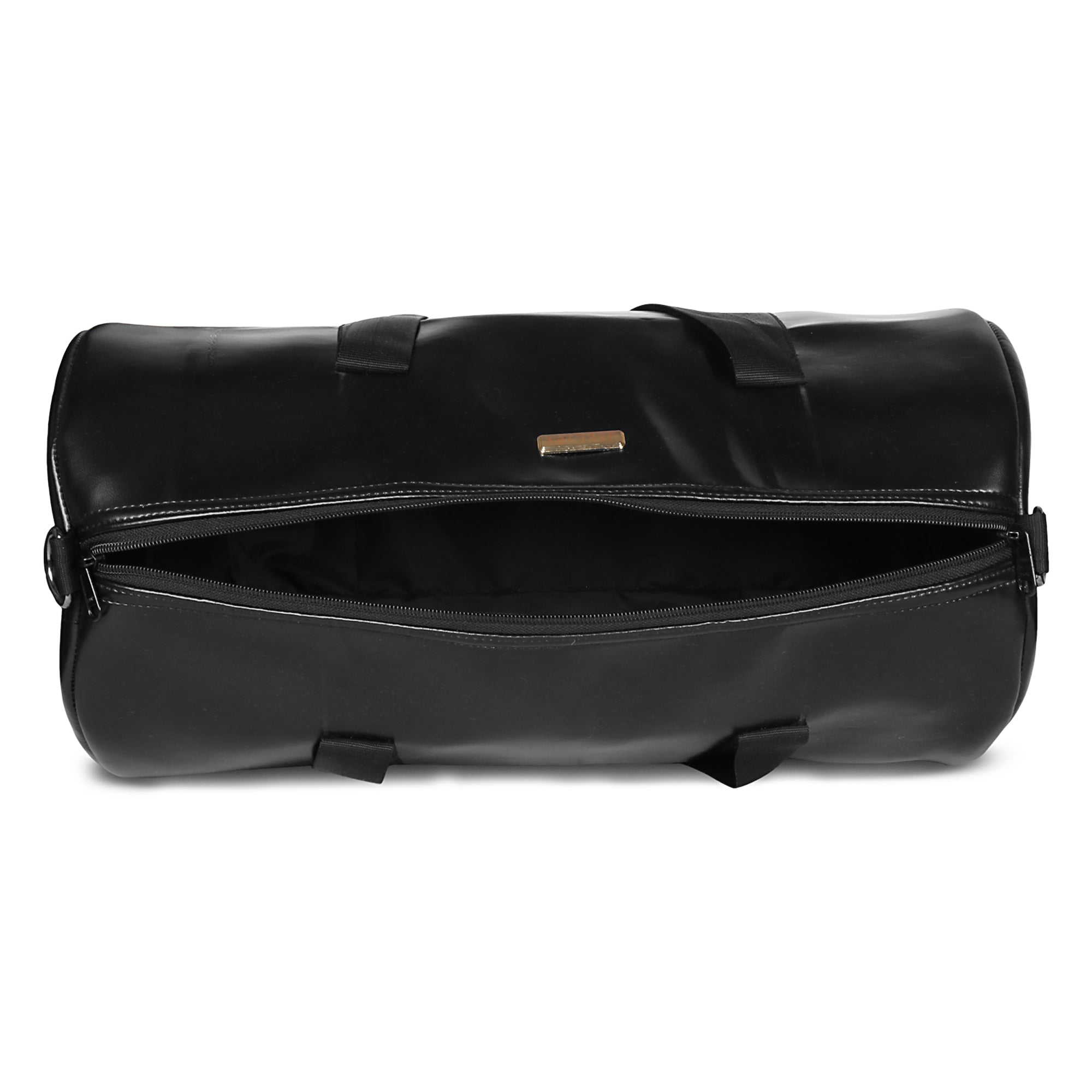 Black Leather Gym Bag for Men & Women