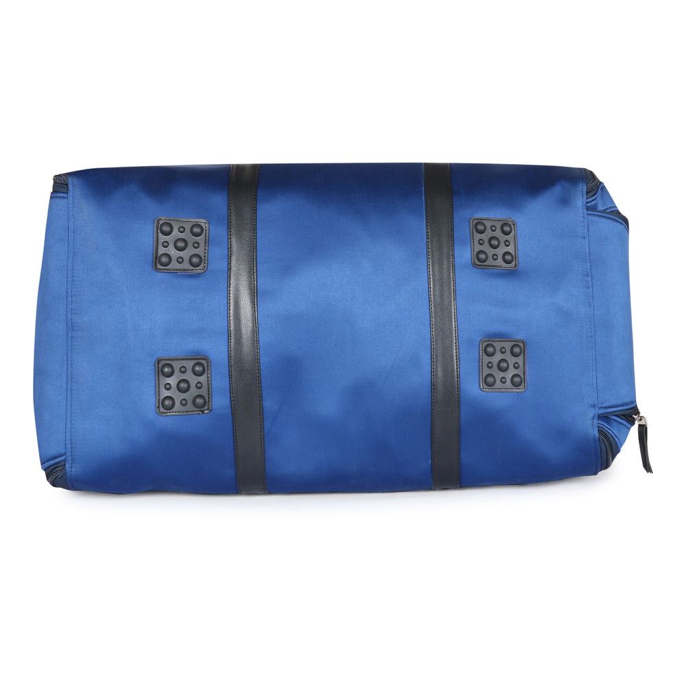 Blue Fabric Duffel Bag with Shoe Compartment