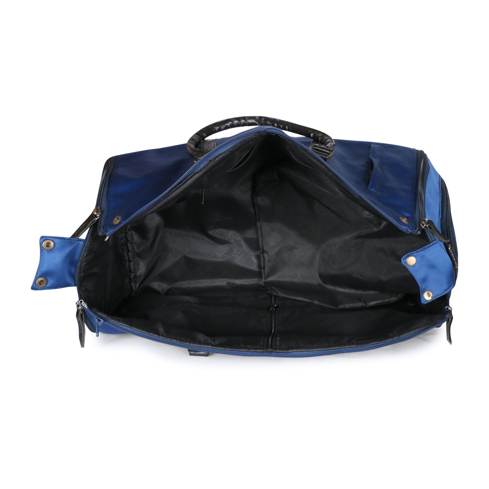 Blue Fabric Duffel Bag with Shoe Compartment