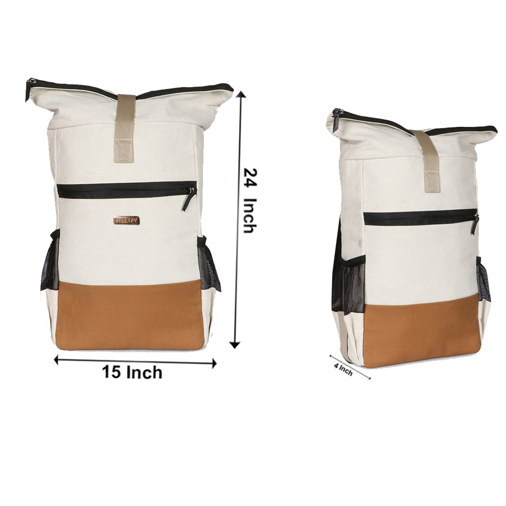 Canvas Roll top Backpack for Daily use and Travelling, Anti Theft Pocket and Expandable Size