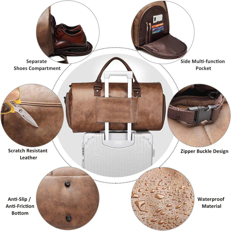 Brown Convertible Duffel Bag