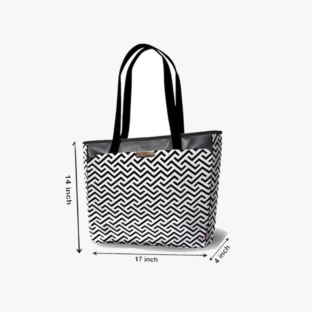 Large Zig Zag Pattern Fatty Tote Bag